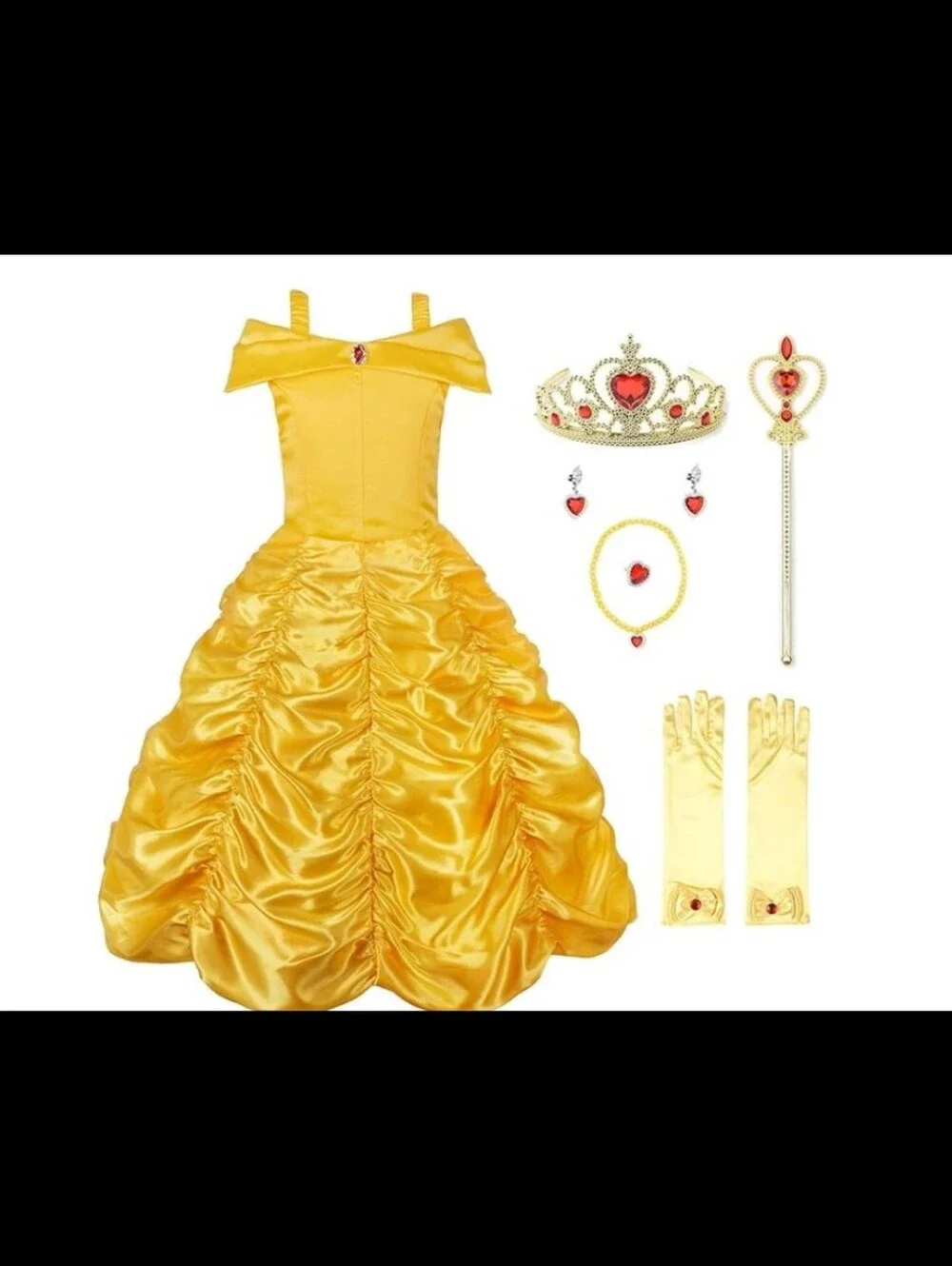 Golden Princess Ball Gown Costume with Tiara & Accessories Size 2T/90